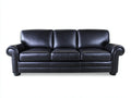 Canapé 3 places - Cuir - 218x91x86 cm - Noir - Classique
