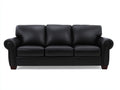 Canapé 3 places - Cuir - 210x92x88 cm - Noir - Classique
