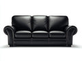 Canapé 3 places - Cuir - 218x92x87 cm - Noir - Classique