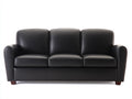 Canapé 3 places - Cuir - 212x90x87 cm - Noir - Classique