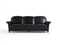 Canapé 3 places - Cuir - 212x89x84 cm - Noir - Classique