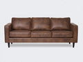 Canapé 3 places - Cuir - 214x88x82 cm - Marron - Moderne