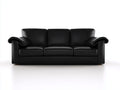 Canapé 3 places - Cuir - 220x93x84 cm - Noir - Moderne