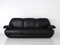 Canapé 3 places - Simili cuir - 216x91x86 cm - Noir - Moderne