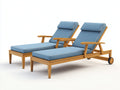 Bain de soleil - bois-tissu - 202 x 74 x 92 cm - naturel-bleu ciel - contemporain