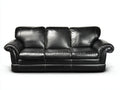 Canapé 3 places - Cuir - 218x93x86 cm - Noir - Contemporain