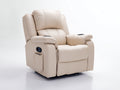 Fauteuil relax - Simili cuir - 98x95x106 cm - Beige - Électrique