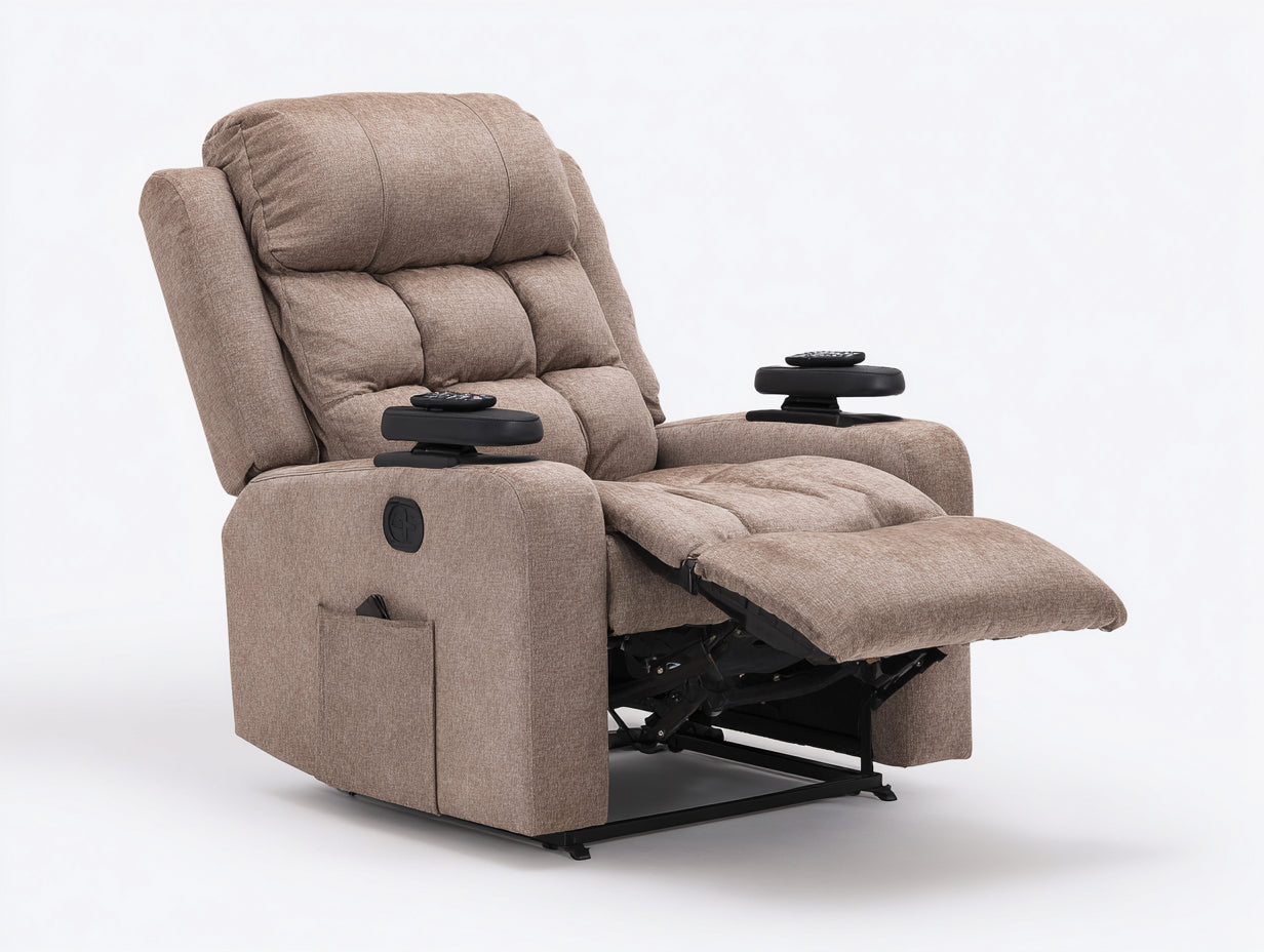 Fauteuil relax - Tissu - 98x97x106 cm - Taupe - Électrique