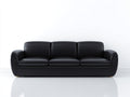 Canapé 3 places - Cuir - 220x93x85 cm - Noir - Contemporain
