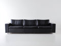 Canapé 3 places - Cuir - 224x90x76 cm - Noir - Moderne