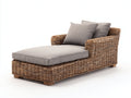 Bain de soleil - rotin-tissu - 180 x 85 x 75 cm - naturel-gris clair - bohème
