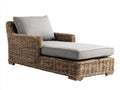 Bain de soleil - rotin-tissu-bois - 182 x 88 x 76 cm - naturel-gris perle - naturel