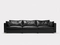 Canapé 3 places - Cuir - 238x96x76 cm - Noir - Moderne