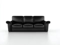 Canapé 3 places - Cuir - 208x89x82 cm - Noir - Classique