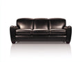 Canapé 3 places - Cuir - 215x90x83 cm - Noir - Contemporain