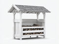 Abri à bûches - Bois - 165x88x188 cm - Blanc-Gris - Style traditionnel