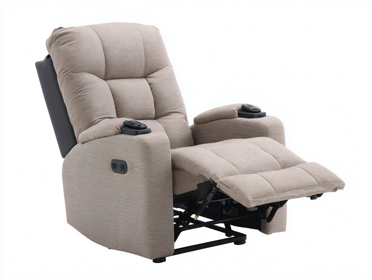 Fauteuil relax - Tissu - 96x95x105 cm - Beige - Électrique