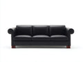 Canapé 3 places - Cuir - 216x90x82 cm - Noir - Classique